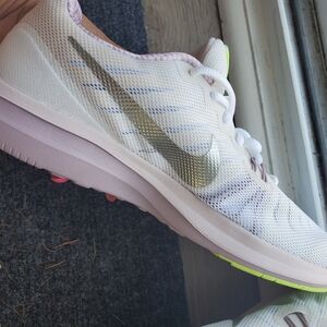 Nike White and Pink Sneakers with Cushioned Sole